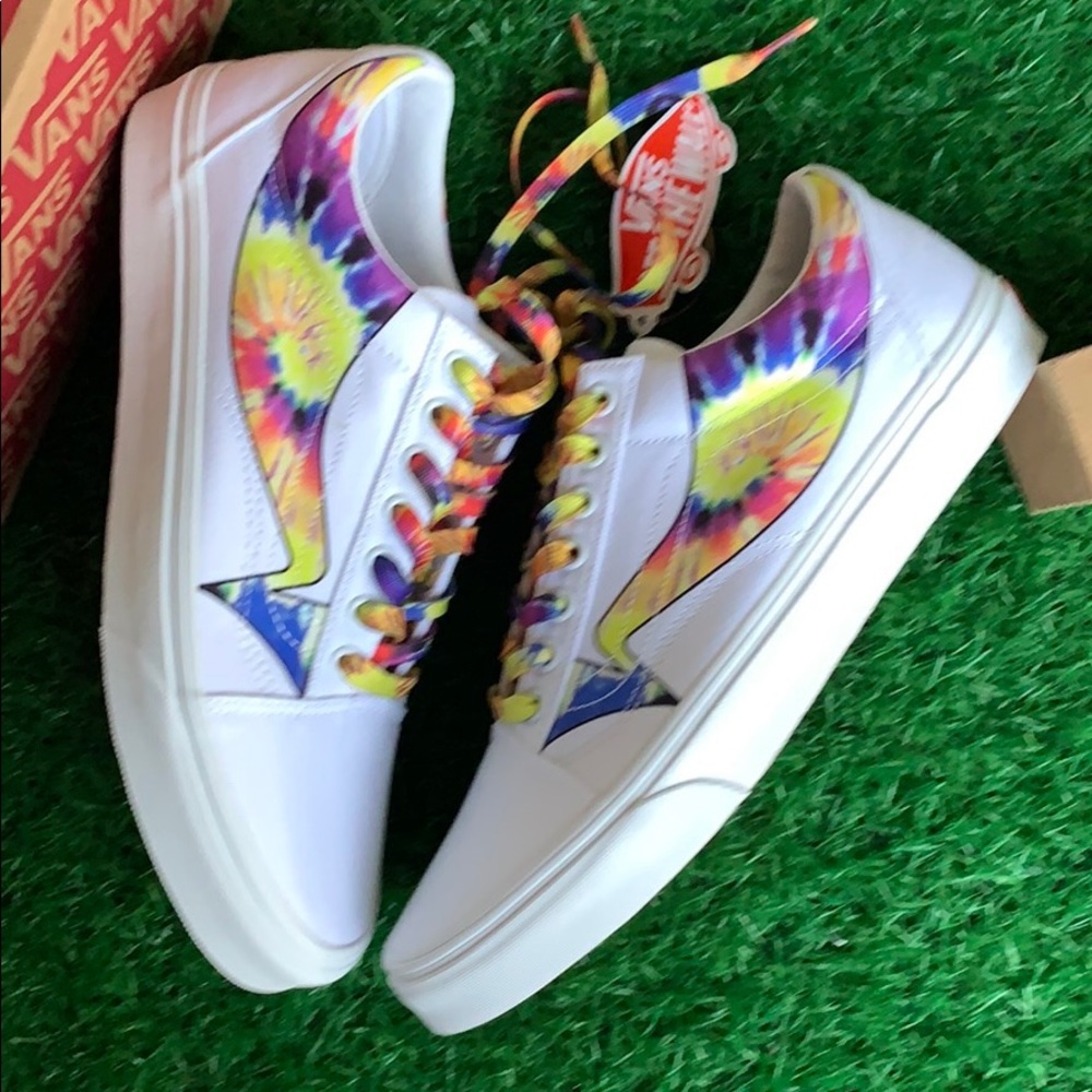 VANS OLD SKOOL WARP TRUE WHITE/TIE DYE WMNS - Picture 14 of 16